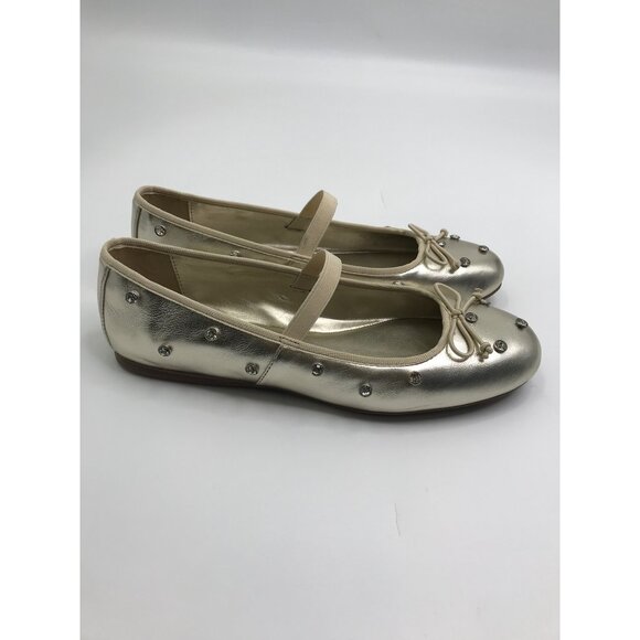Bandolino Prity Studded Embellished Mary Jane Ballet Flat Gold 9.5 NEW - Picture 4 of 7